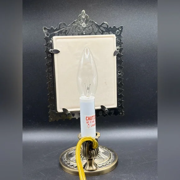 Vintage L’Innocence Madonna & Child Porcelain Lithophane Table Lamp, Mary & Lamb - Picture 13 of 17